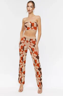 Sweater-Knit Tube Top & Pants Set