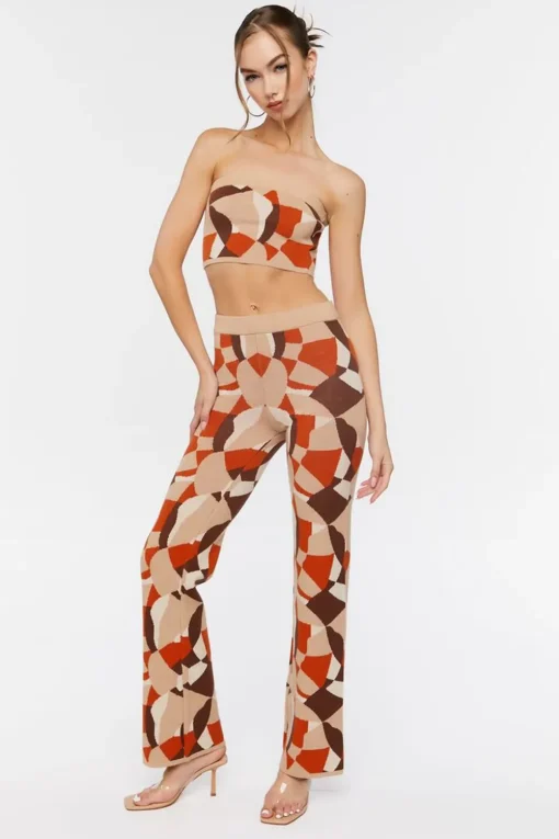 Sweater-Knit Tube Top & Pants Set