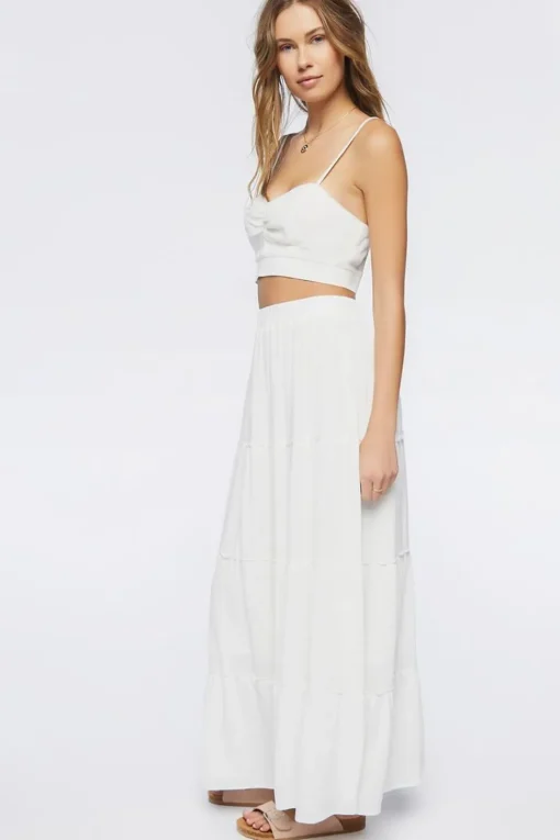 Sweetheart Cropped Cami & Maxi Skirt Set