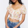 Sweetheart Floral Print Top
