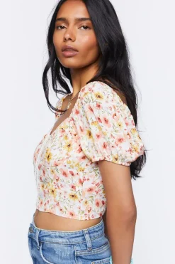 Sweetheart Floral Print Top