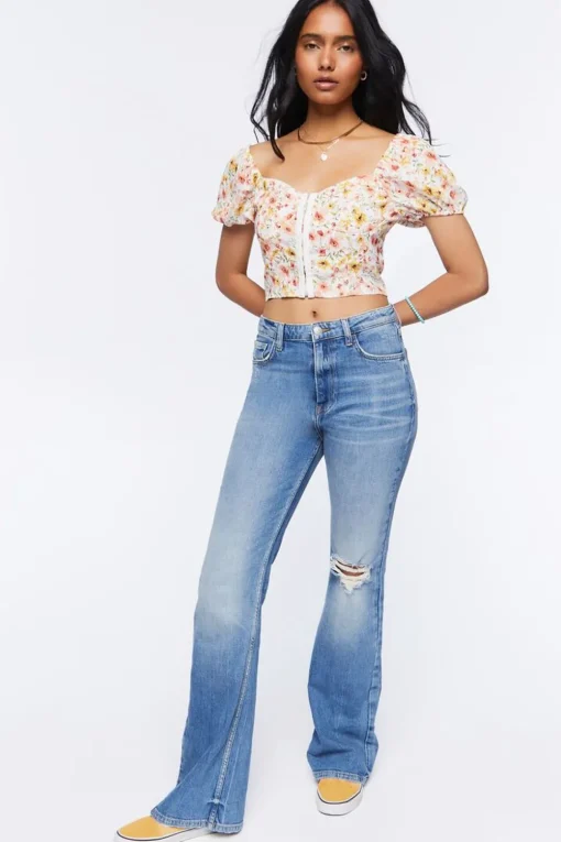 Sweetheart Floral Print Top