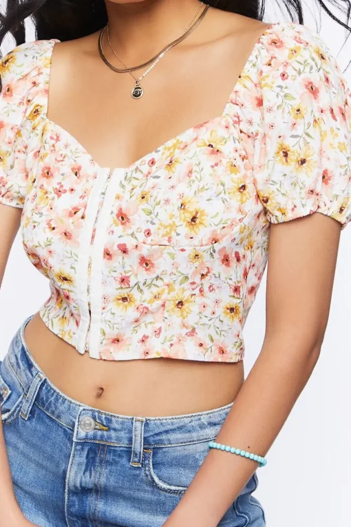 Sweetheart Floral Print Top