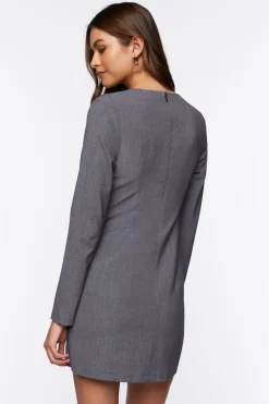 Sweetheart Long-Sleeve Mini Dress