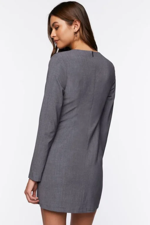 Sweetheart Long-Sleeve Mini Dress