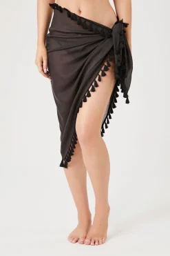 Tassel-Trim Cover-Up Sarong