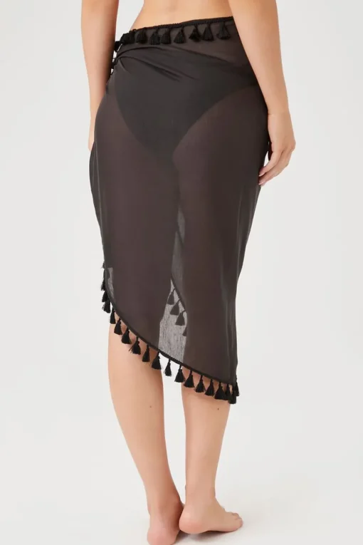 Tassel-Trim Cover-Up Sarong