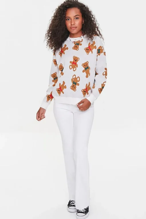 Teddy Bear Print Sweater