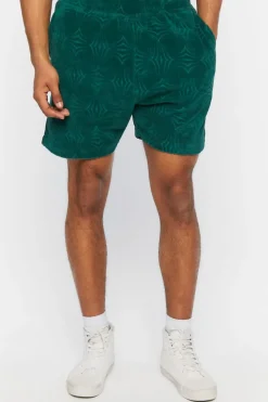 Textured Abstract Print Shorts