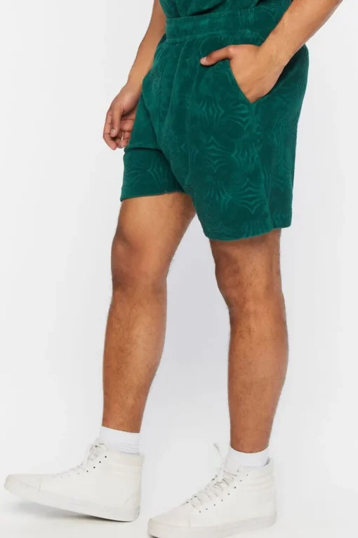 Textured Abstract Print Shorts