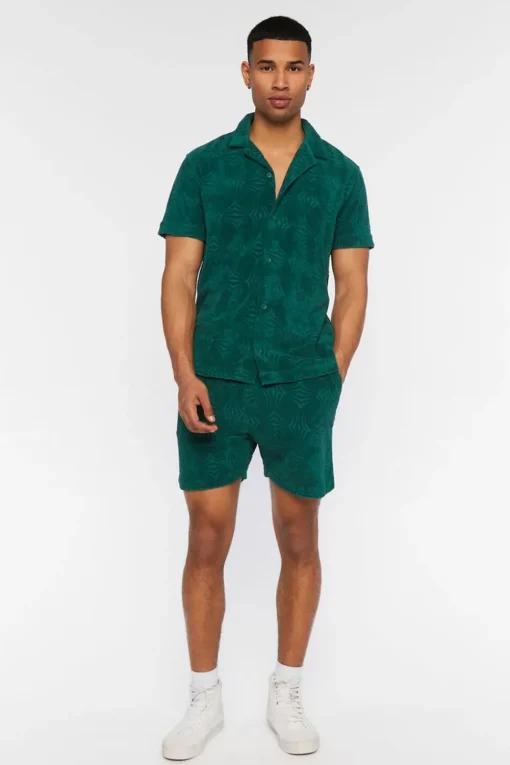 Textured Abstract Print Shorts