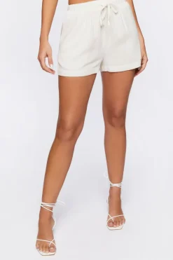 Textured Drawstring Shorts