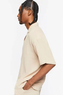 Textured Drop-Sleeve Shirt