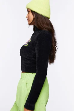 Textured Flower Graphic Sweater
