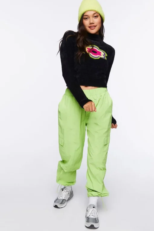 Textured Flower Graphic Sweater