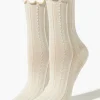 Textured Lettuce-Edge Crew Socks