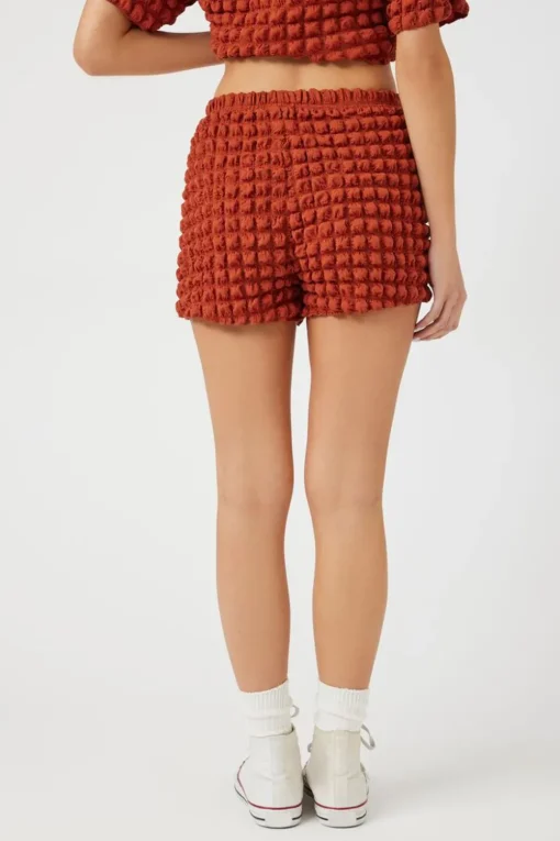 Textured Mid-Rise Shorts