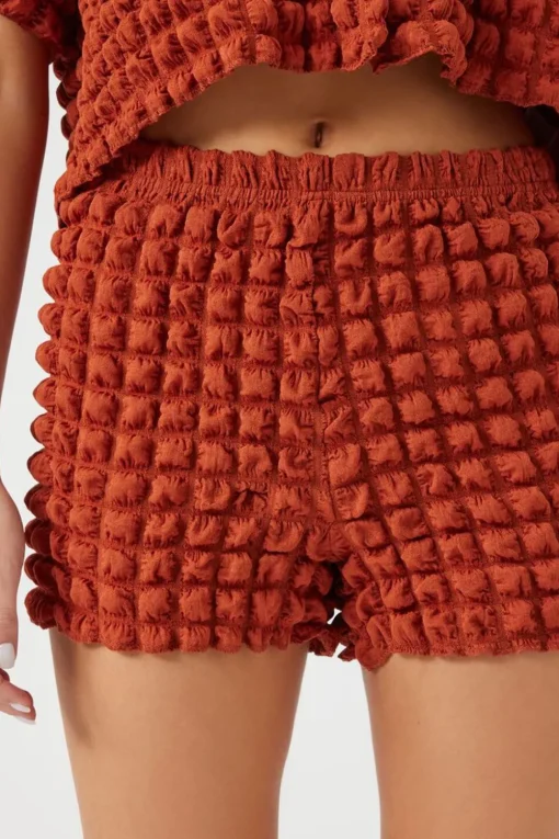Textured Mid-Rise Shorts