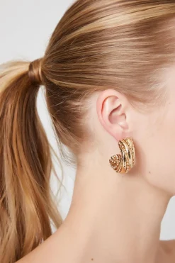 Textured Open-End Hoop Earrings