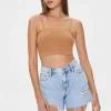 Textured Sweater-Knit Cropped Cami