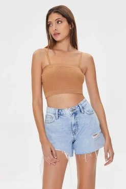 Textured Sweater-Knit Cropped Cami