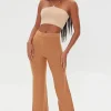 Textured Sweater-Knit Pants