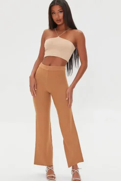 Textured Sweater-Knit Pants