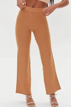 Textured Sweater-Knit Pants