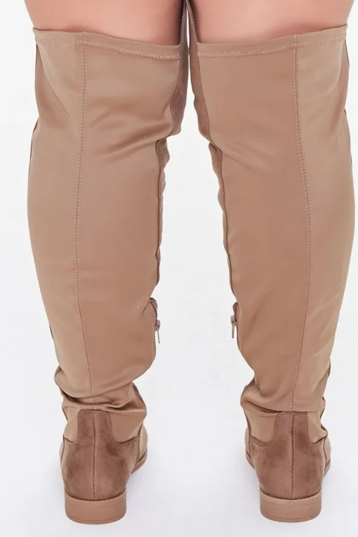 Thigh-High Faux Suede Boots (Wide)
