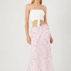 Tie-Dye Slip Midi Skirt