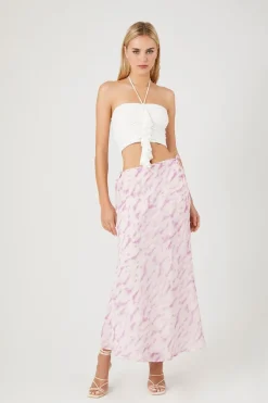 Tie-Dye Slip Midi Skirt