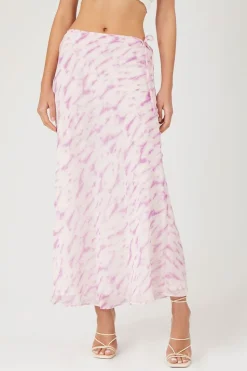 Tie-Dye Slip Midi Skirt