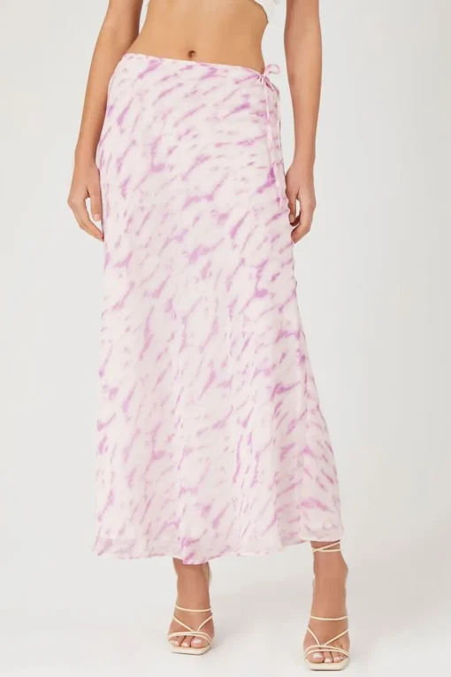 Tie-Dye Slip Midi Skirt