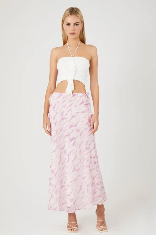 Tie-Dye Slip Midi Skirt