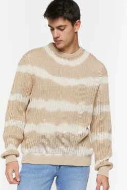 Tie-Dye Striped Sweater