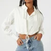 Tie-Front Cropped Shirt