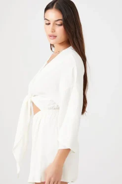 Tie-Front Cutout Romper