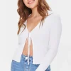 Tie-Front Sweater-Knit Top