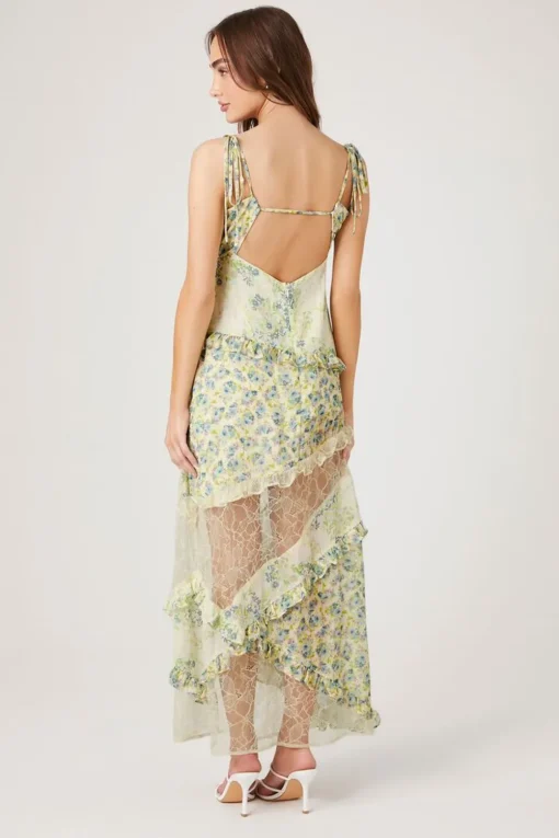 Tiered Floral Patchwork Maxi Dress
