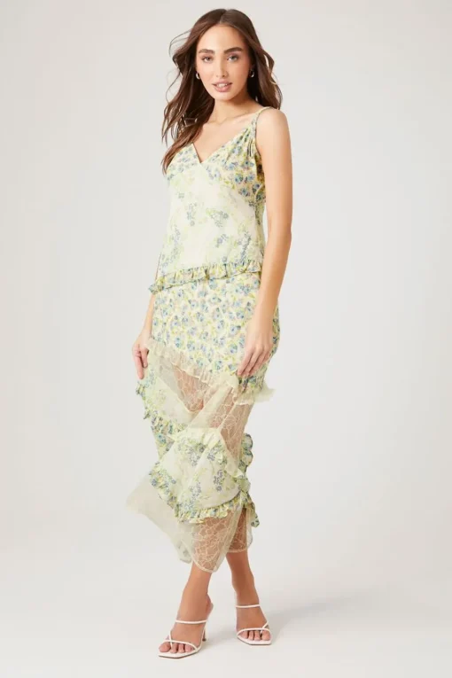 Tiered Floral Patchwork Maxi Dress