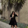 Tiered Plunging Mini Dress