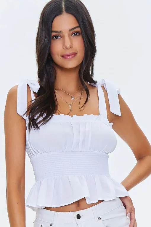 Tie-Strap Ruffle Top
