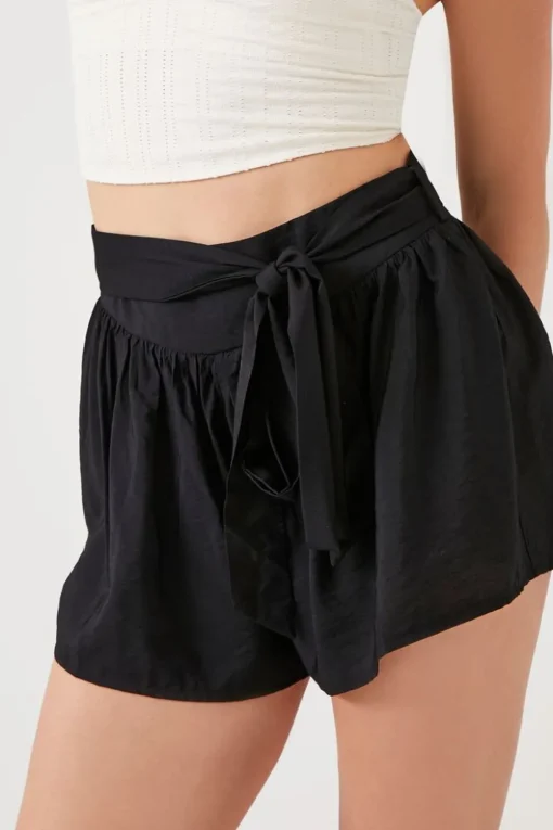 Tie-Waist Mid-Rise Shorts