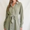 Tie-Waist Shirt Dress