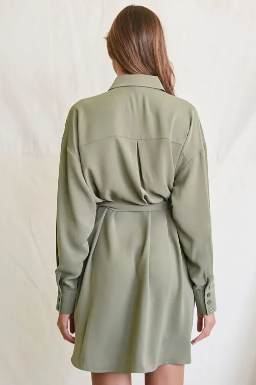Tie-Waist Shirt Dress