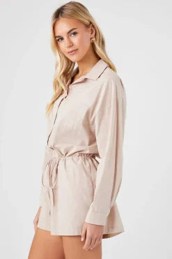 Tie-Waist Shirt Romper