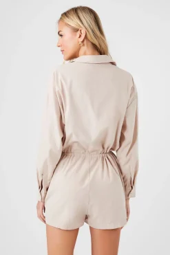 Tie-Waist Shirt Romper