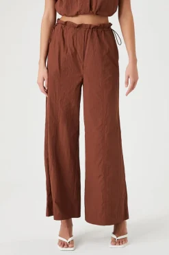 Toggle Drawstring Wide-Leg Pants