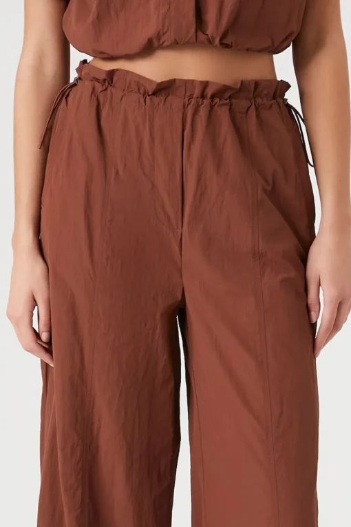 Toggle Drawstring Wide-Leg Pants
