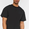 Toggle Drawstring Woven Crew Neck Tee